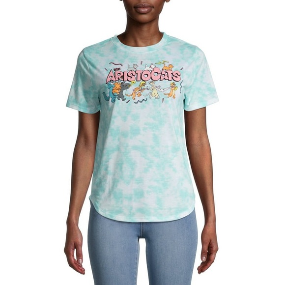 Disney Aristocats Multi Mint Blot Juniors' Graphic T-Shirt Size XS - Picture 2 of 10